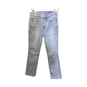 GAP Vintage Slim Mid Rise Jeans Women’s Size 26 / 2R Light Wash Distressed Knee
